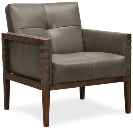 Carverdale Leather Club Chair in Grey by Hooker Furniture