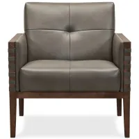 Carverdale Leather Club Chair in Grey by Hooker Furniture