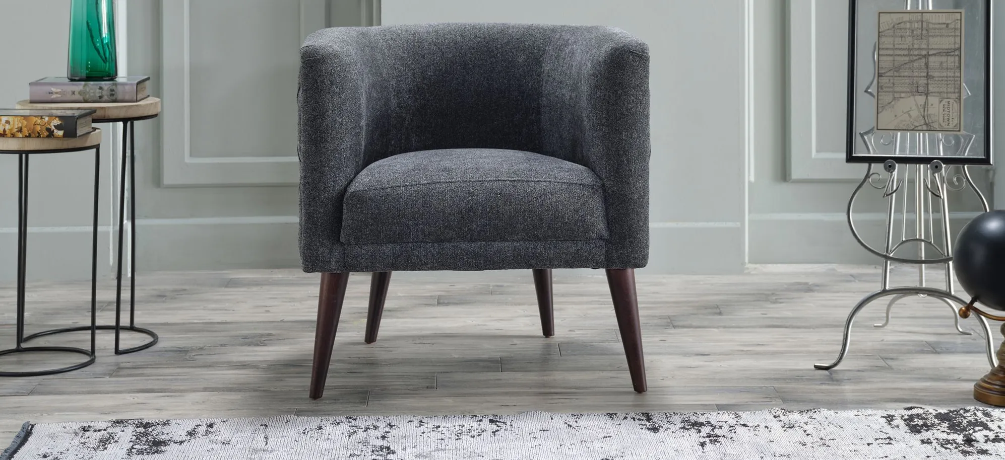 Selma Accent Armchair in SELMA GREY by HUDSON GLOBAL MARKETING USA