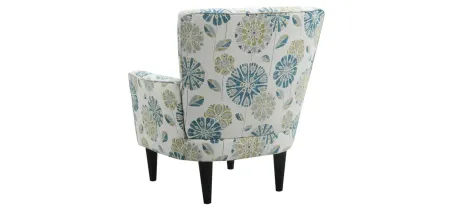Flower Power Accent Chair in cascade teal by Emerald Home Furnishings