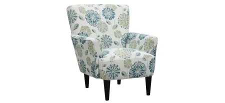 Flower Power Accent Chair in cascade teal by Emerald Home Furnishings