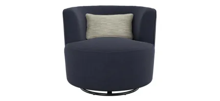 Benzley Swivel Glider Accent Chair in navy by Emerald Home Furnishings