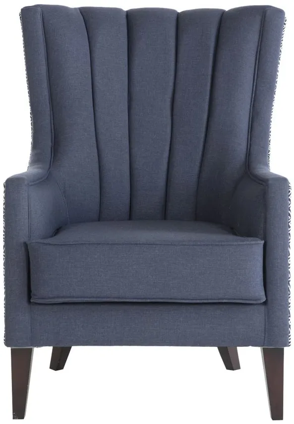 Palmer Accent Armchair in CORVET NAVY by HUDSON GLOBAL MARKETING USA