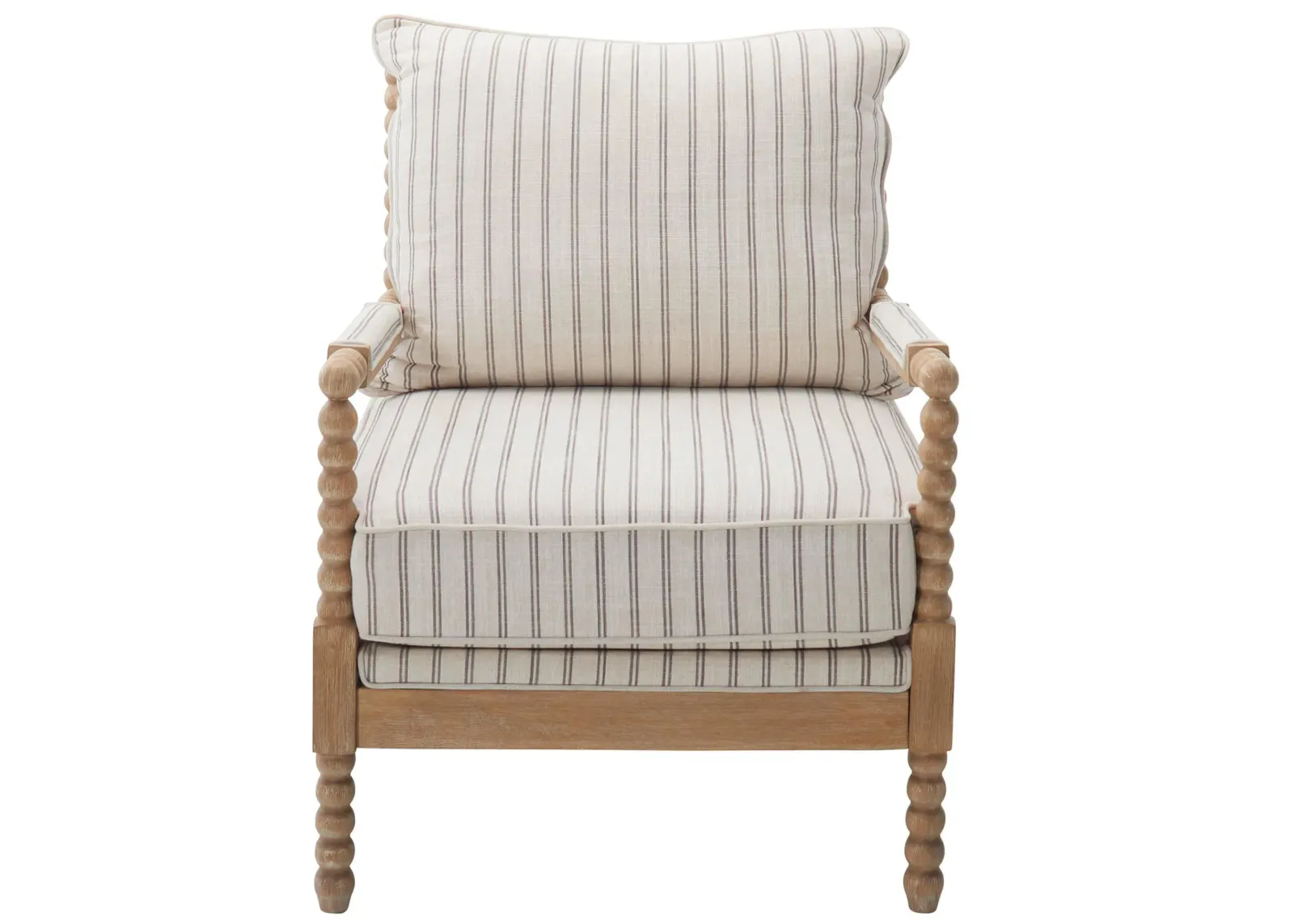 Ellwood Accent Chair in White/Gray Stripe by Bellanest