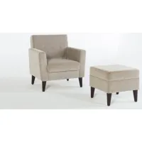 Theo Accent Chair & Ottoman in THEO CREAM by HUDSON GLOBAL MARKETING USA