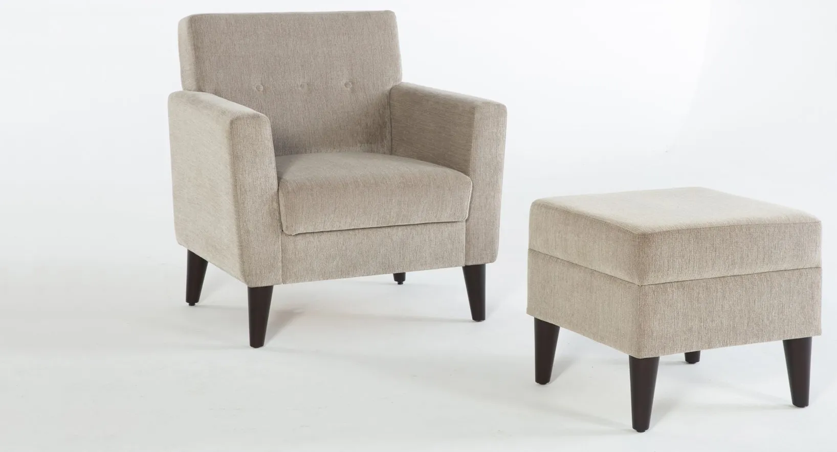 Theo Accent Chair & Ottoman in THEO CREAM by HUDSON GLOBAL MARKETING USA