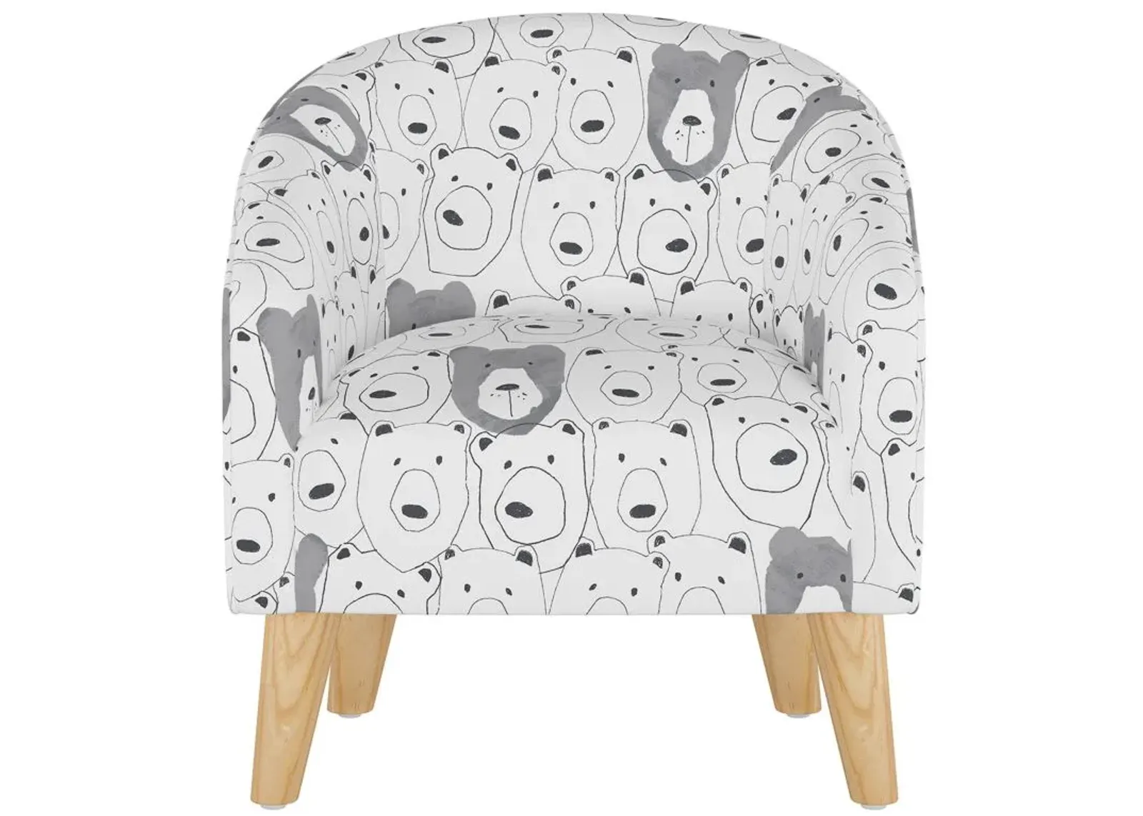 Nathaniel Kids Chair in Bears Sketch White by Skyline