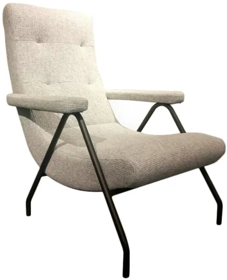 Retro Accent Chair in Light Grey Tweed by LH Imports Ltd
