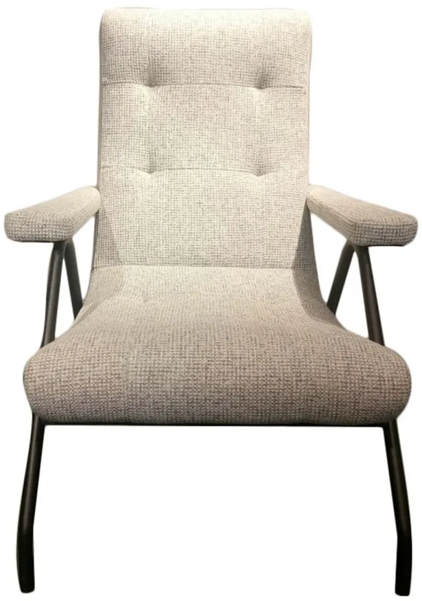 Retro Accent Chair in Light Grey Tweed by LH Imports Ltd