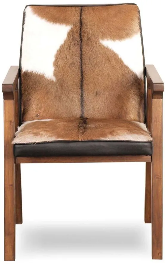 Rio Leather Armchair in Brown & White by LH Imports Ltd