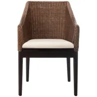 Marlon Arm Chair in Brown by Safavieh