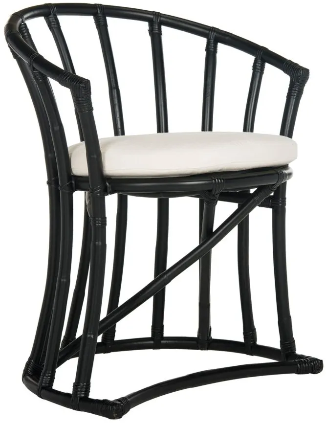 Leigh Rattan Accent Chair in Black by Safavieh