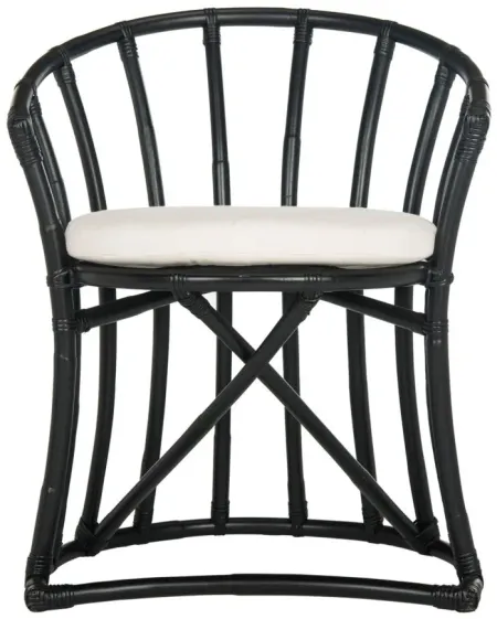 Leigh Rattan Accent Chair in Black by Safavieh
