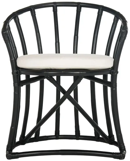 Leigh Rattan Accent Chair in Black by Safavieh