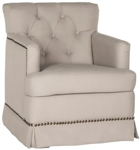 Alayna Swivel Accent Chair in Taupe by Safavieh