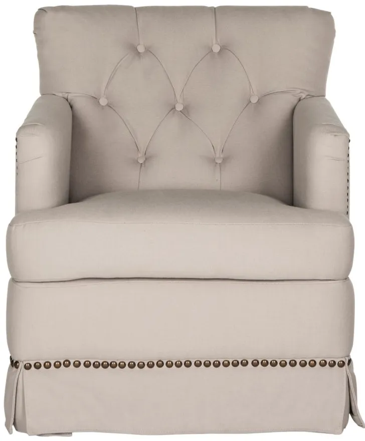 Alayna Swivel Accent Chair in Taupe by Safavieh