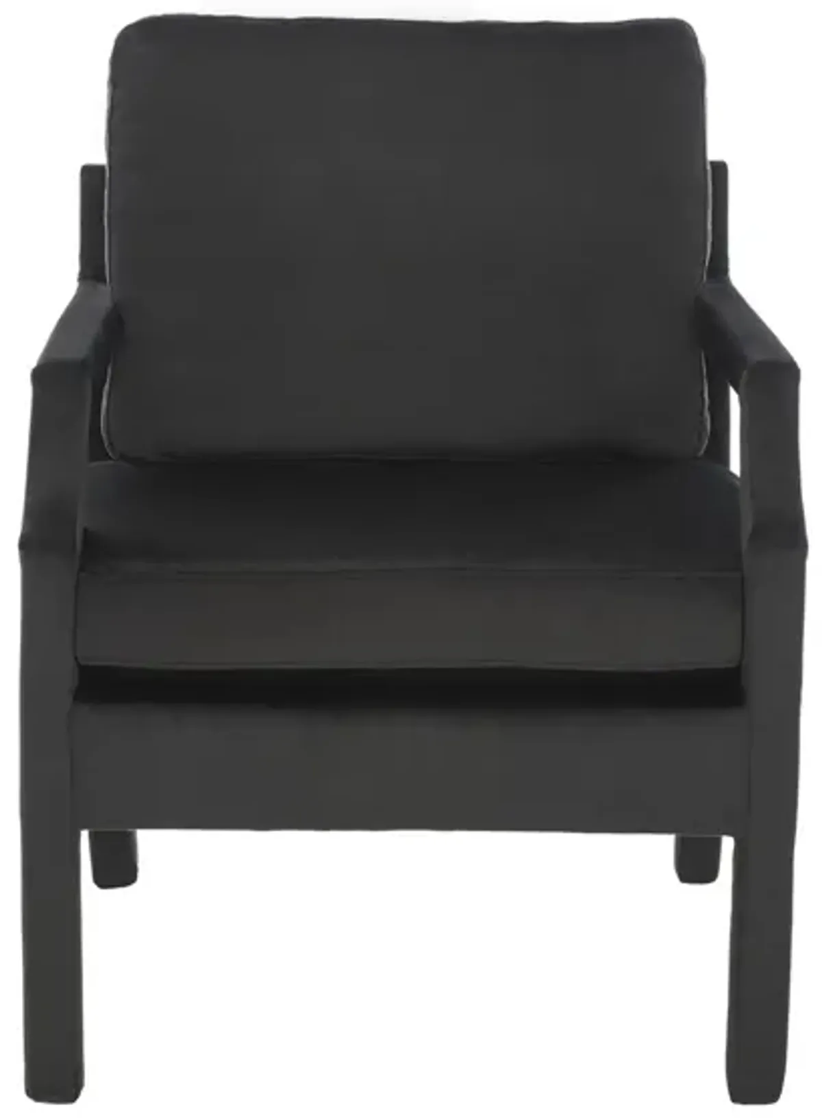 Gordon Upholstered Arm Chair in Black Velvet by Safavieh