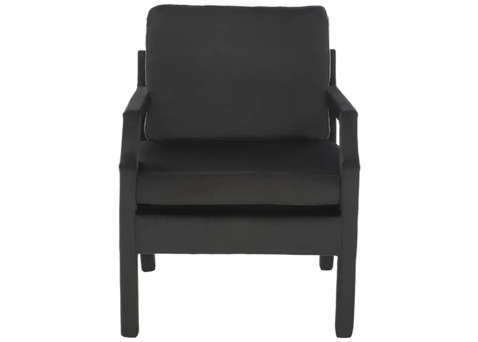 Gordon Upholstered Arm Chair in Black Velvet by Safavieh