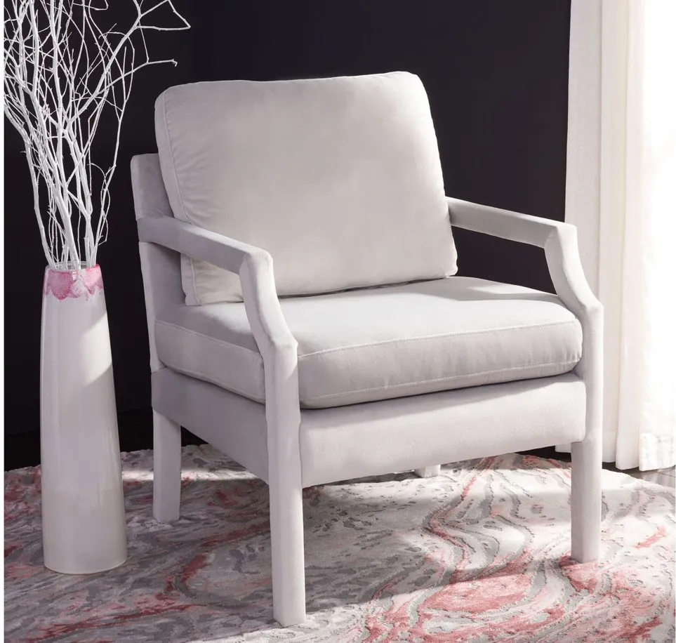 Gordon Upholstered Arm Chair in Light Gray by Safavieh