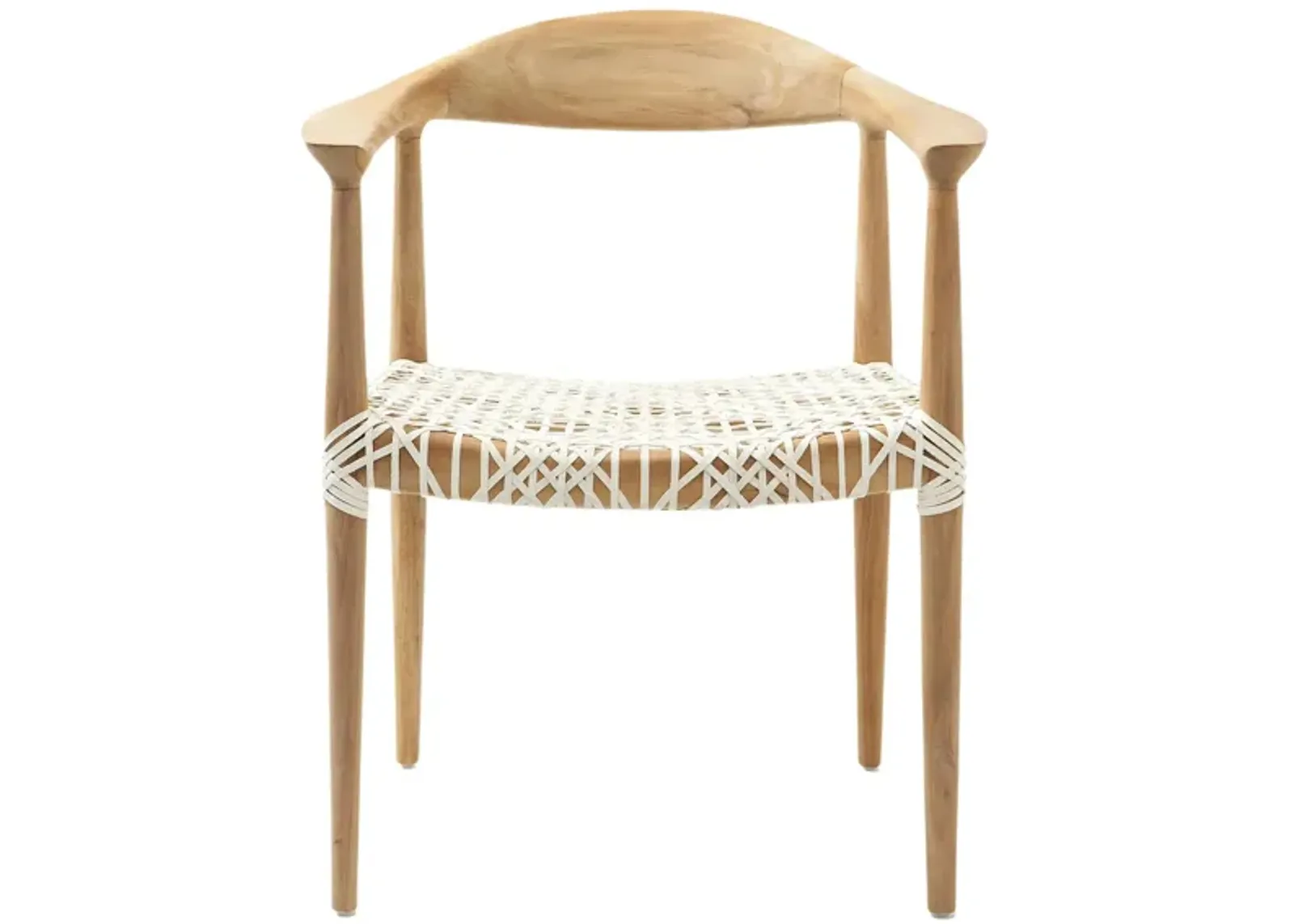 Posh Arm Chair in Light Oak/Off White Seat by Safavieh