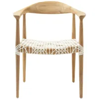 Posh Arm Chair in Light Oak/Off White Seat by Safavieh