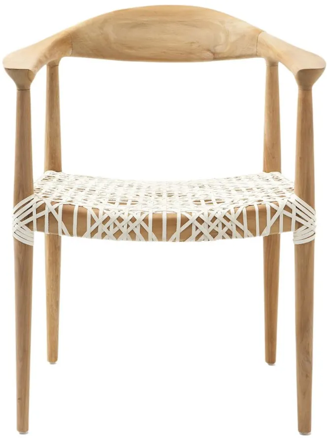 Posh Arm Chair in Light Oak/Off White Seat by Safavieh