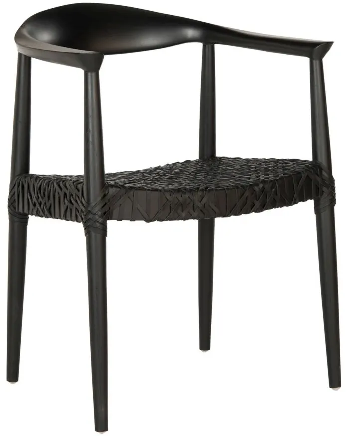 Posh Arm Chair in Black/Black by Safavieh