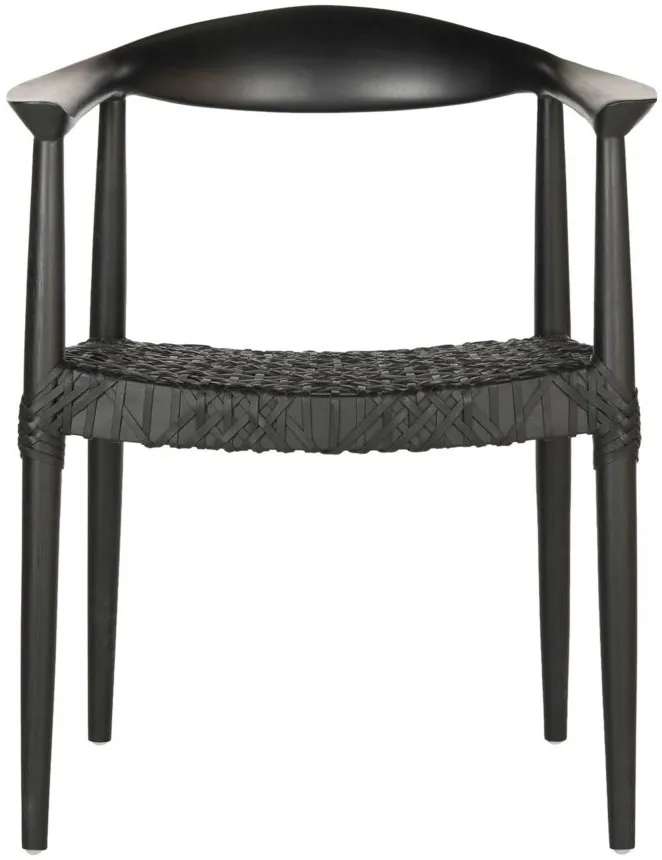 Posh Arm Chair in Black/Black by Safavieh