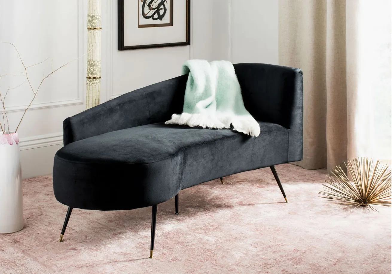 Phoebe Parisian Settee in Black by Safavieh