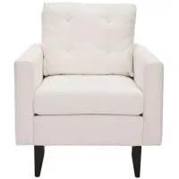 Mid Century Modern Clive Club Chair in White by Safavieh