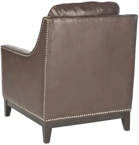 Astor Club Chair in Antique Brown by Safavieh
