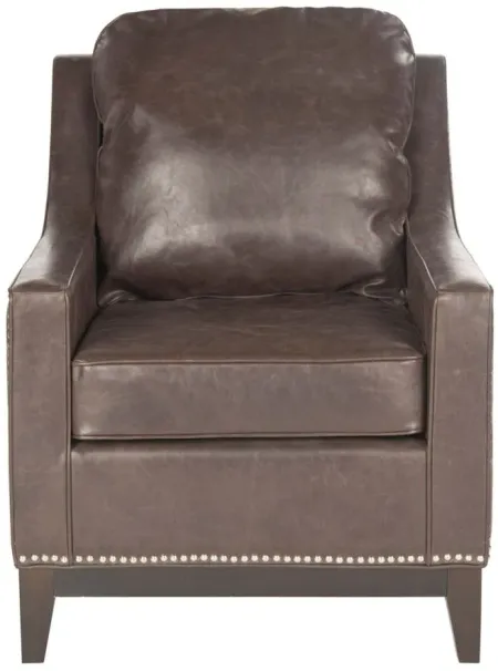 Astor Club Chair in Antique Brown by Safavieh