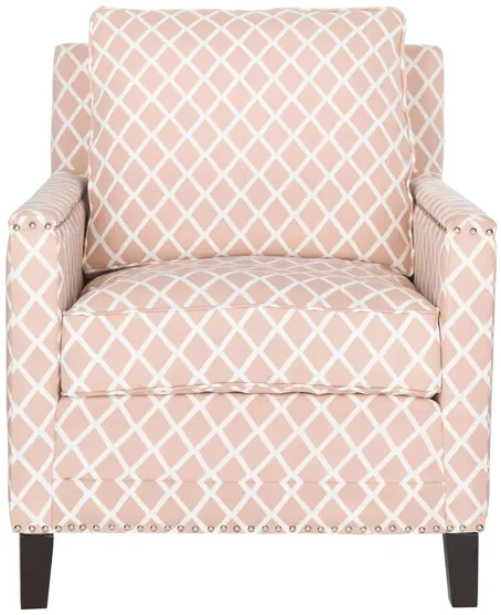 Lola Club Chair in Peach Pink/White by Safavieh