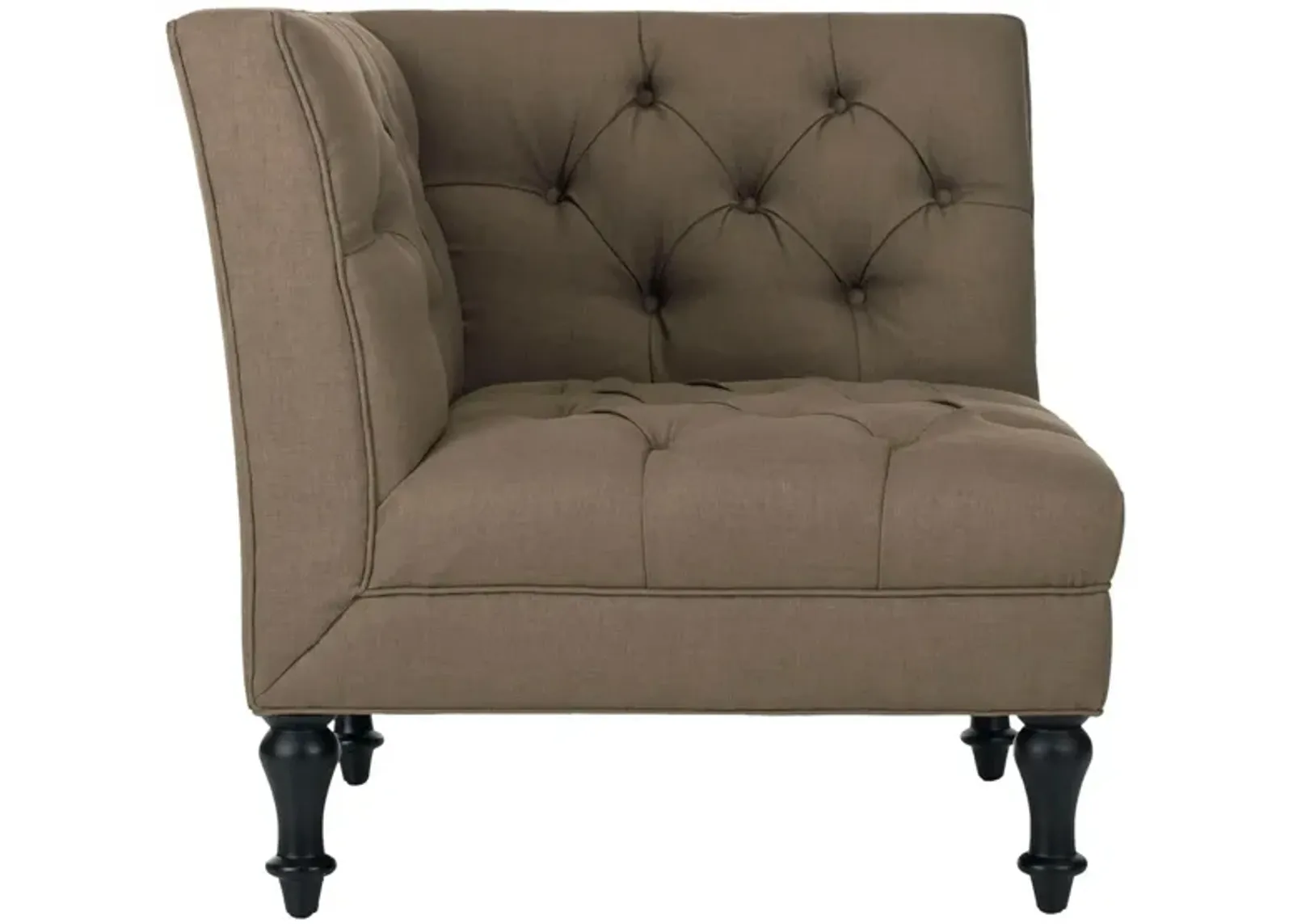 Cruz Tufted Corner Chair in Olive by Safavieh