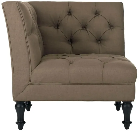 Cruz Tufted Corner Chair in Olive by Safavieh