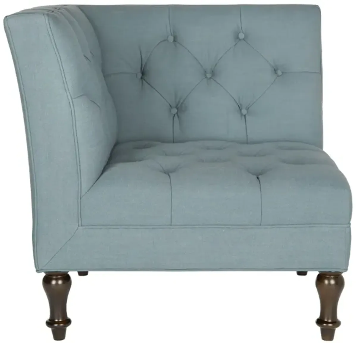 Cruz Tufted Corner Chair in Sky Blue by Safavieh