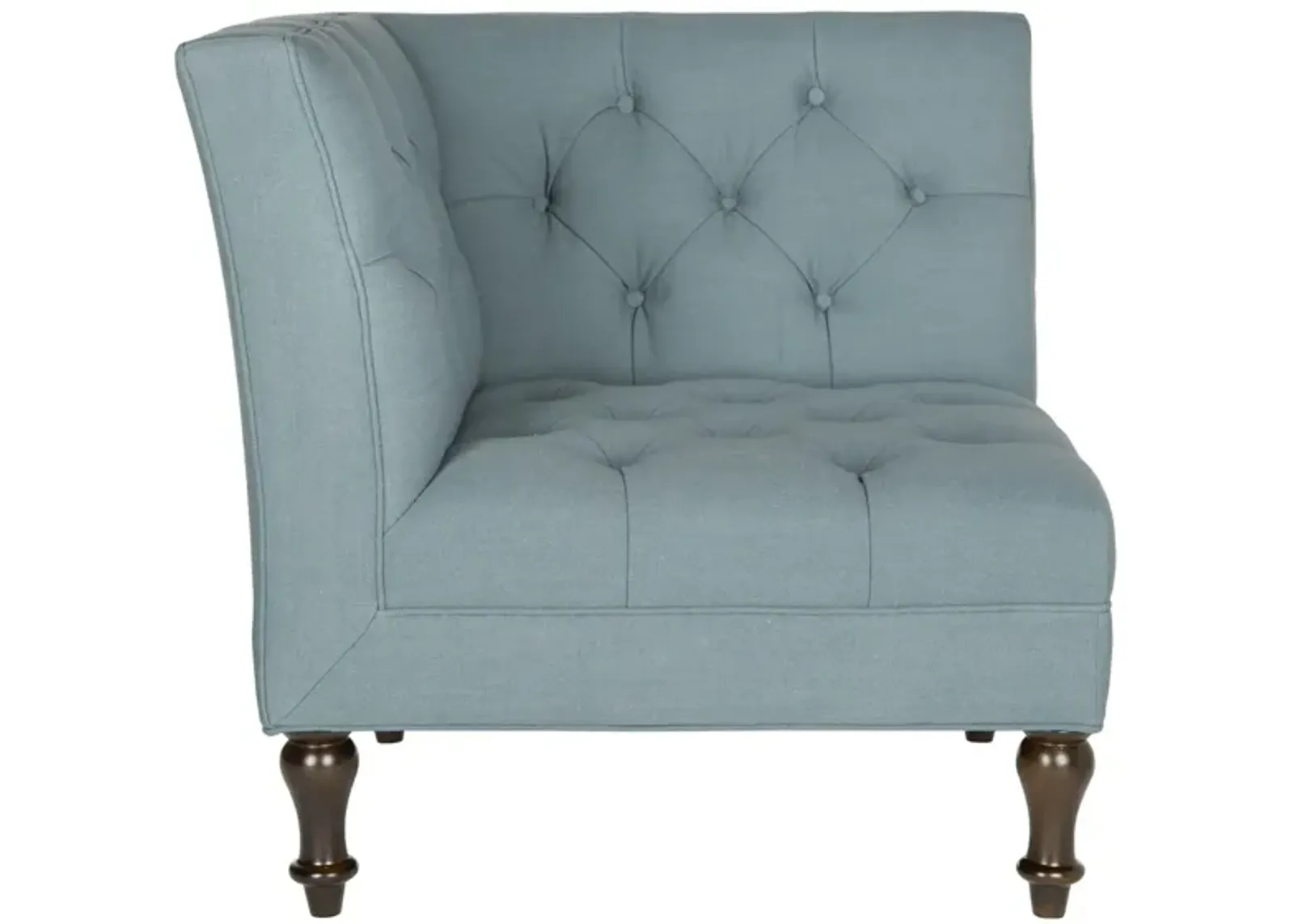 Cruz Tufted Corner Chair in Sky Blue by Safavieh