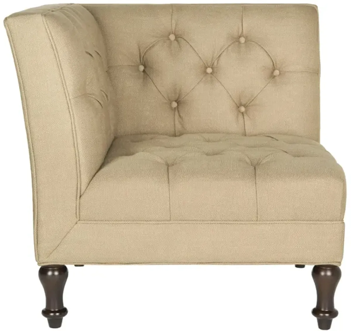 Cruz Tufted Corner Chair in Antique Gold by Safavieh