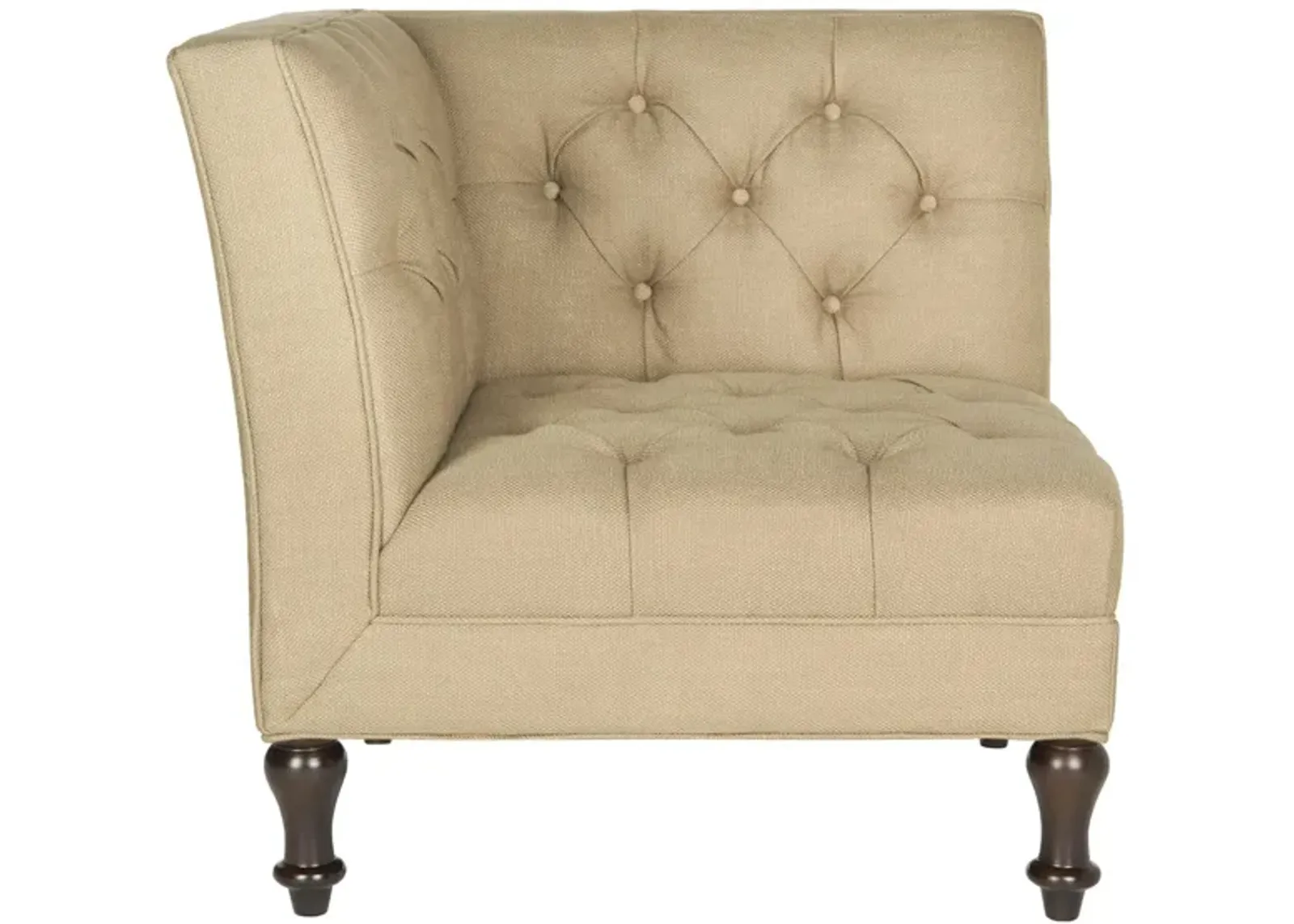 Cruz Tufted Corner Chair in Antique Gold by Safavieh