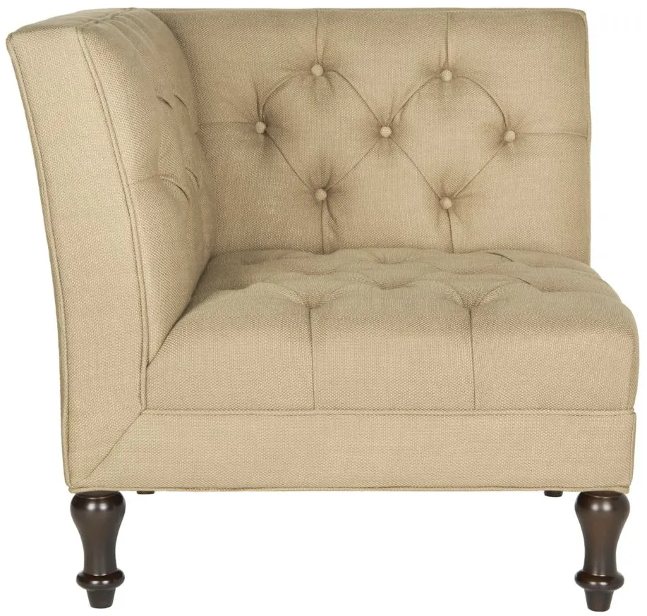 Cruz Tufted Corner Chair in Antique Gold by Safavieh