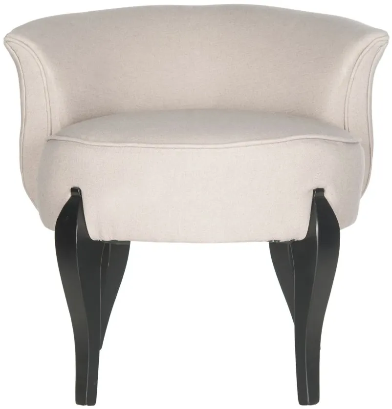 Wrenlow French Leg Linen Vanity Chair in Taupe by Safavieh