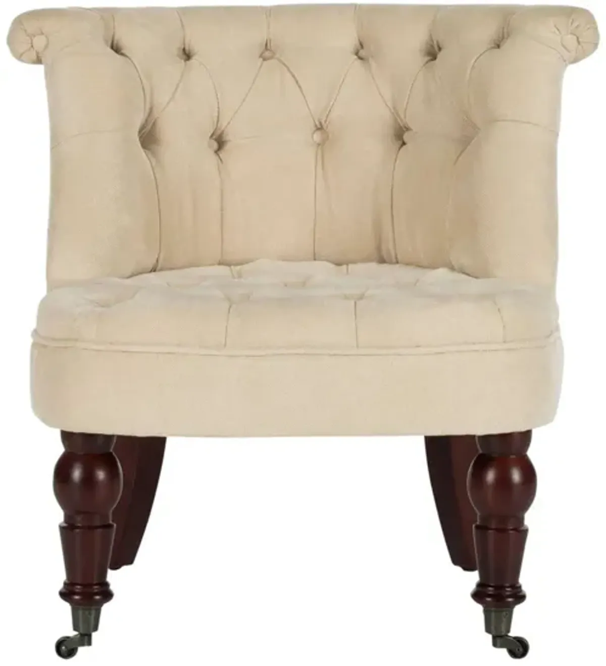 Charlotte Tufted Chair in Natural Cream by Safavieh