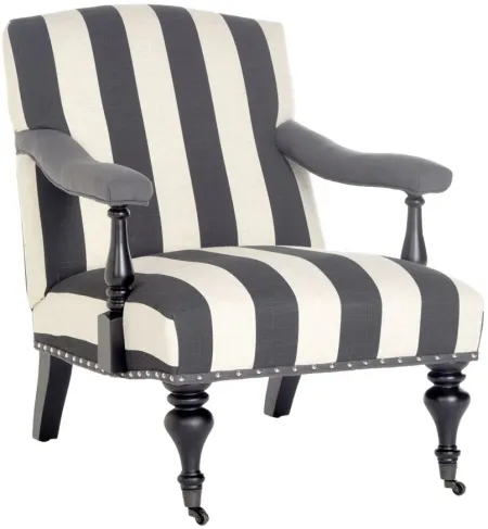 Colette Arm Chair in Charcoal/White by Safavieh