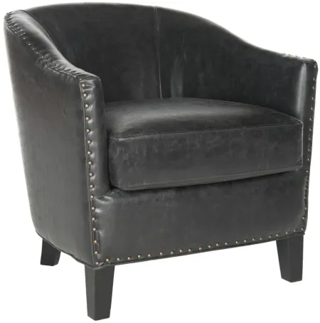 Alden Club Chair in Antique Black by Safavieh
