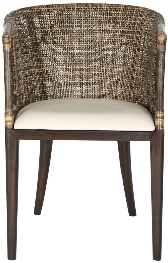 Bette Arm Chair in Brown/White by Safavieh