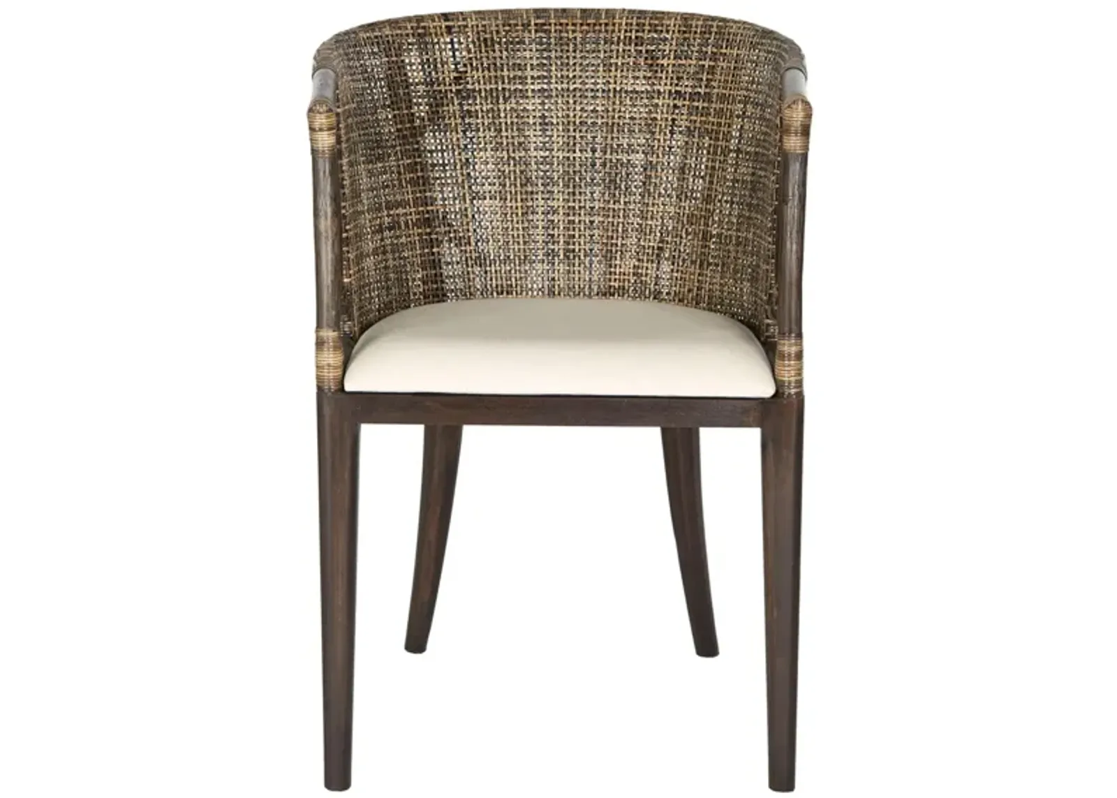 Bette Arm Chair in Brown/White by Safavieh