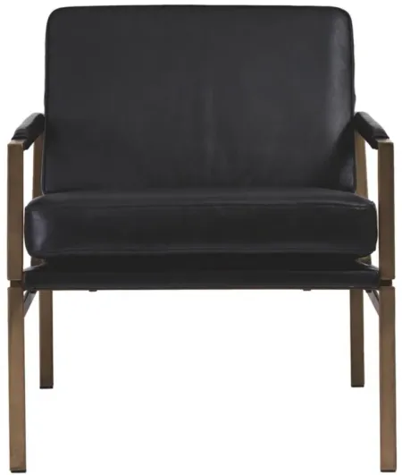 Puckman Leather Accent Chair in Black by Ashley Express