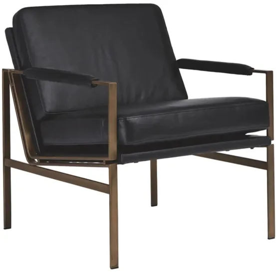 Puckman Leather Accent Chair in Black by Ashley Express