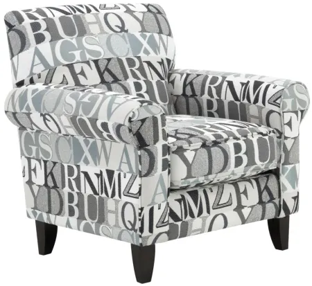 Alphie Accent Chair in Anecdote Blue by Fusion Furniture