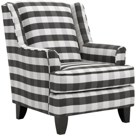 Daine Wingback Accent Chair in Charcoal by Fusion Furniture